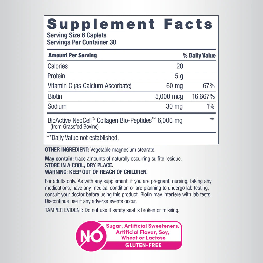 Grassfed Collagen Peptides + C & Biotin, 6000 mg